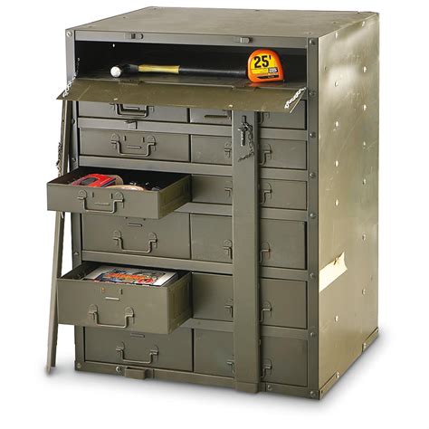 military metal parts box|army surplus metal boxes.